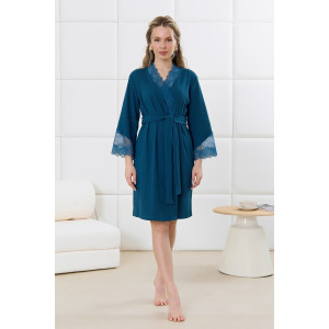 Халат женский "Зора-4" кашкорсе (р-ры: 44-54) изумрудный