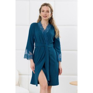 Халат женский "Зора-4" кашкорсе (р-ры: 44-54) изумрудный