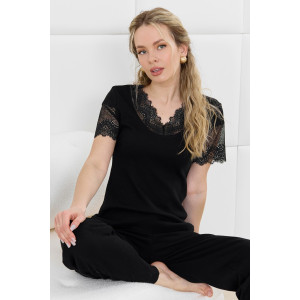 Пижама женская "Зора-2" кашкорсе (р-ры: 44-54) черный