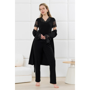 Пижама женская "Зора-2" кашкорсе (р-ры: 44-54) черный