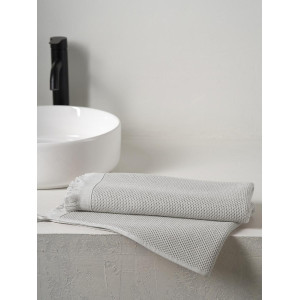 Полотенце вафельное "Canvas" с бахромой серый Полотенце вафельное "Canvas" с бахромой серый
