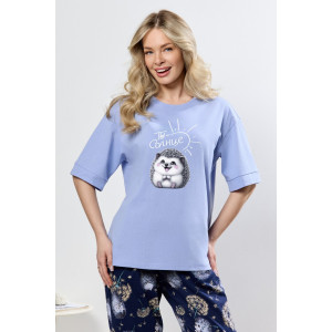 Костюм двойка женский "Контур-1" кулирка (р-ры: 44-54) голубой