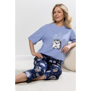 Костюм двойка женский "Контур-1" кулирка (р-ры: 44-54) голубой