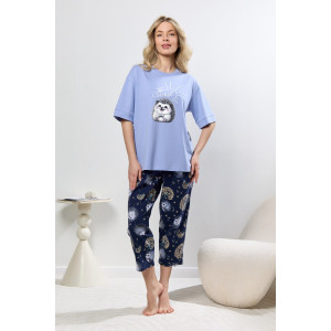 Костюм двойка женский "Контур-1" кулирка (р-ры: 44-54) голубой