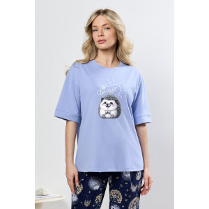 Костюм двойка женский "Контур-1" кулирка (р-ры: 44-54) голубой