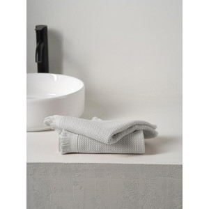 Набор вафельных полотенец "Canvas" с бахромой серый 2 шт.