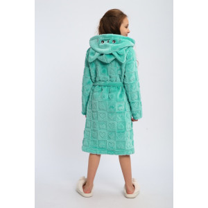 Халат детский "Отдых" велсофт (р-ры: 134-164) бирюза