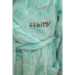 Халат детский "Отдых" велсофт (р-ры: 134-164) бирюза