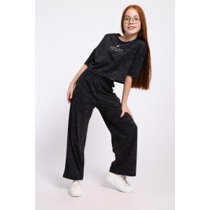 Костюм двойка детский "Алина" кулирка (р-ры: 140-164) графит