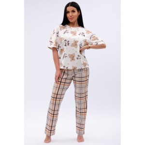 Пижама женская "Тея" кулирка (р-ры: 42-56) Пижама женская "Тея" кулирка (р-ры: 42-56)