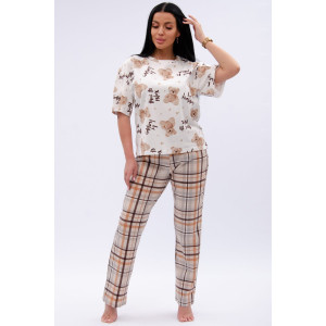 Пижама женская "Тея" кулирка (р-ры: 42-56) Пижама женская "Тея" кулирка (р-ры: 42-56)