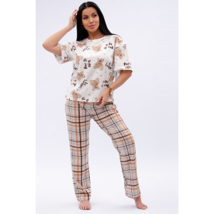 Пижама женская "Тея" кулирка (р-ры: 42-56) Пижама женская "Тея" кулирка (р-ры: 42-56)