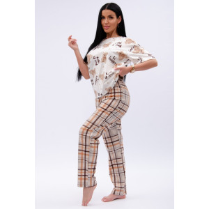 Пижама женская "Тея" кулирка (р-ры: 42-56) Пижама женская "Тея" кулирка (р-ры: 42-56)