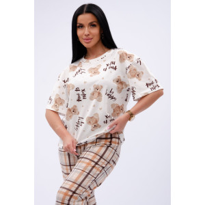 Пижама женская "Тея" кулирка (р-ры: 42-56) Пижама женская "Тея" кулирка (р-ры: 42-56)