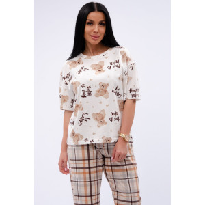 Пижама женская "Тея" кулирка (р-ры: 42-56) Пижама женская "Тея" кулирка (р-ры: 42-56)