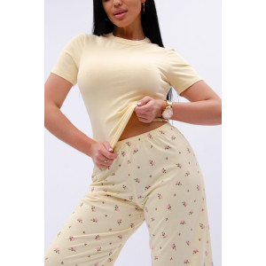Пижама женская "Брунелла 2" кулирка с лайкрой (р-ры: 42-52) желтый
