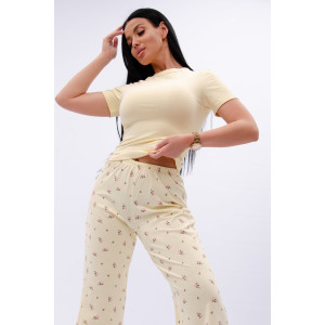 Пижама женская "Брунелла 2" кулирка с лайкрой (р-ры: 42-52) желтый