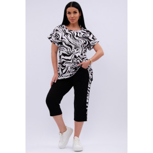 Костюм двойка женский "Даниэла" кулирка (р-ры: 50-60) чёрный 