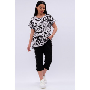 Костюм двойка женский "Даниэла" кулирка (р-ры: 50-60) чёрный 