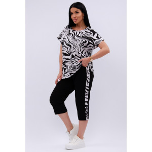 Костюм двойка женский "Даниэла" кулирка (р-ры: 50-60) чёрный 