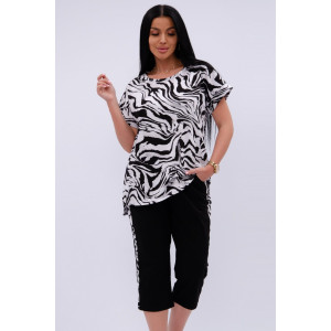 Костюм двойка женский "Даниэла" кулирка (р-ры: 50-60) чёрный 