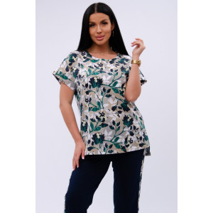 Костюм двойка женский "Даниэла" кулирка (р-ры: 50-60) цветы Костюм двойка женский "Даниэла" кулирка (р-ры: 50-60) цветы