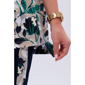 Костюм двойка женский "Даниэла" кулирка (р-ры: 50-60) цветы Костюм двойка женский "Даниэла" кулирка (р-ры: 50-60) цветы