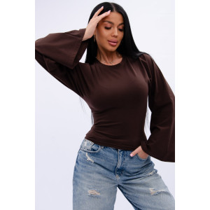Лонгслив женский "Аида 2" кулирка с лайкрой (р-ры: 40-52) коричневый