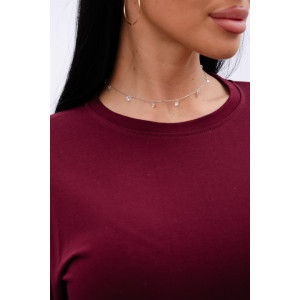 Лонгслив женский "Аида" кулирка с лайкрой (р-ры: 40-52) бордо Лонгслив женский "Аида" кулирка с лайкрой (р-ры: 40-52) бордо