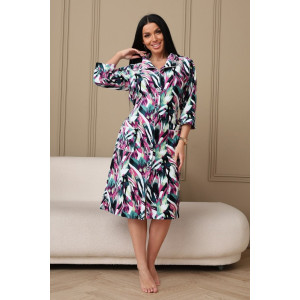 Халат женский 177 велюр (р-ры: 48-62) зеленый-малиновый-абстракция Халат женский 177 велюр (р-ры: 48-62) зеленый-малиновый-абстракция