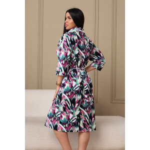 Халат женский 177 велюр (р-ры: 48-62) зеленый-малиновый-абстракция Халат женский 177 велюр (р-ры: 48-62) зеленый-малиновый-абстракция