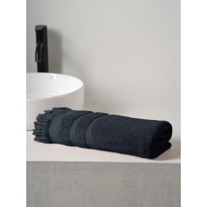 Полотенце махровое "Elegance" с бахромой черный