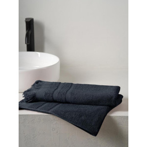 Полотенце махровое "Elegance" с бахромой черный