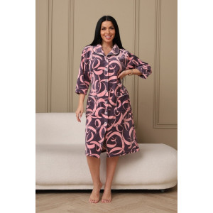Халат женский 177 велюр (р-ры: 48-62) фиолетовый-розовый Халат женский 177 велюр (р-ры: 48-62) фиолетовый-розовый