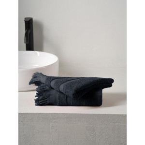 Набор махровых полотенец "Elegance" с бахромой черный 2 шт. Набор махровых полотенец "Elegance" с бахромой черный 2 шт.