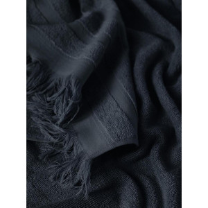 Набор махровых полотенец "Elegance" с бахромой черный 2 шт. Набор махровых полотенец "Elegance" с бахромой черный 2 шт.