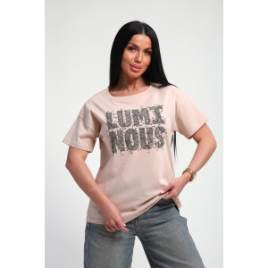 Футболка женская №85661 кулирка (р-ры: 46-56) бежевый