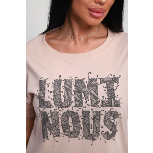 Футболка женская №85661 кулирка (р-ры: 46-56) бежевый