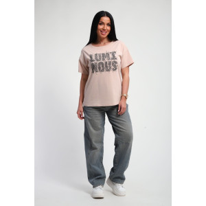 Футболка женская №85661 кулирка (р-ры: 46-56) бежевый