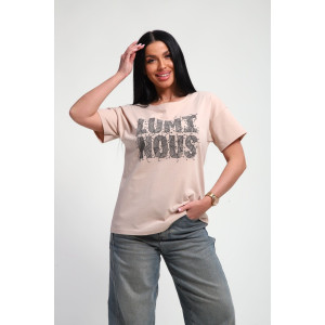 Футболка женская №85661 кулирка (р-ры: 46-56) бежевый