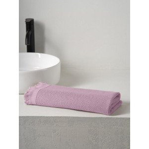 Полотенце вафельное "Canvas" с бахромой нежно-розовый Полотенце вафельное "Canvas" с бахромой нежно-розовый
