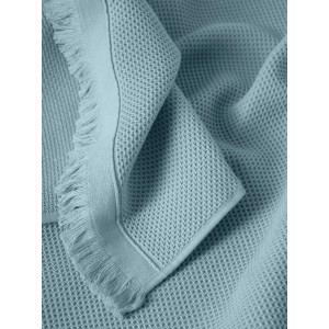 Полотенце вафельное "Canvas" с бахромой небесный