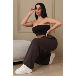 Брюки женские №22303 футер 2-х нитка (р-ры: 42-58) какао