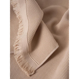 Полотенце вафельное "Canvas" с бахромой бежевый