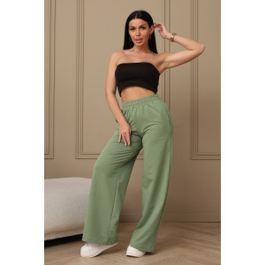 Брюки женские №22303 футер 2-х нитка (р-ры: 42-58) зеленый