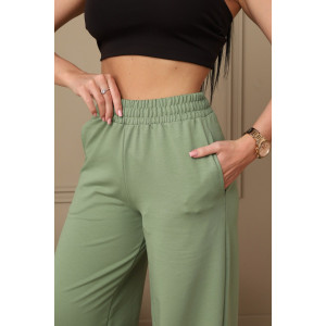 Брюки женские №22303 футер 2-х нитка (р-ры: 42-58) зеленый