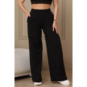 Брюки женские №22303 футер 2-х нитка (р-ры: 42-58) черный