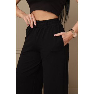 Брюки женские №22303 футер 2-х нитка (р-ры: 42-58) черный