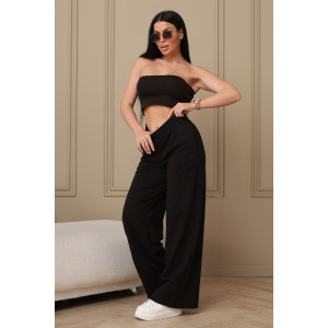 Брюки женские №22303 футер 2-х нитка (р-ры: 42-58) черный