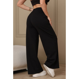 Брюки женские №22303 футер 2-х нитка (р-ры: 42-58) черный